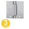 Global Door Controls 4.5 in. x 4.5 in. Polished Chrome Full Mortise Spring Squared Hinge with Non-Removable Pin, PK3 CPS4545-US26-3 - alternate 1